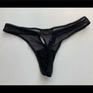 NWOT Kiki de Montparnasse Black Mesh Thong Size XS/S